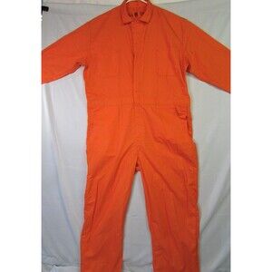 Vtg Red Kap  Orange Jumpsuit Mens 50 Reg Coverall Uniform Talon Zip Mechanic